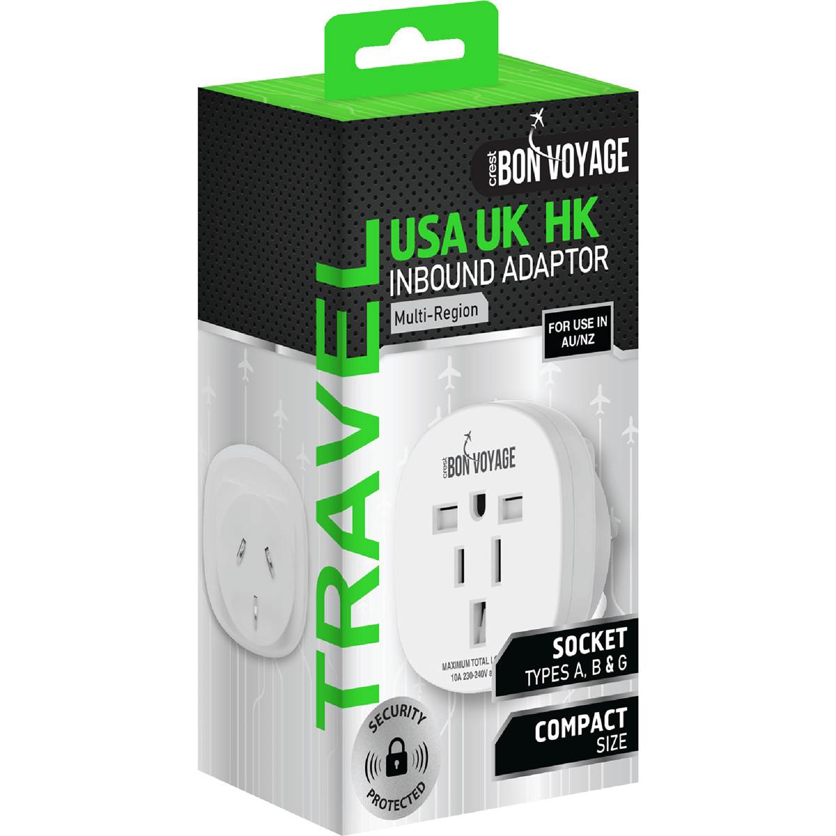 Crest Bon Voyage Inbound Adaptor USA UK & HK each