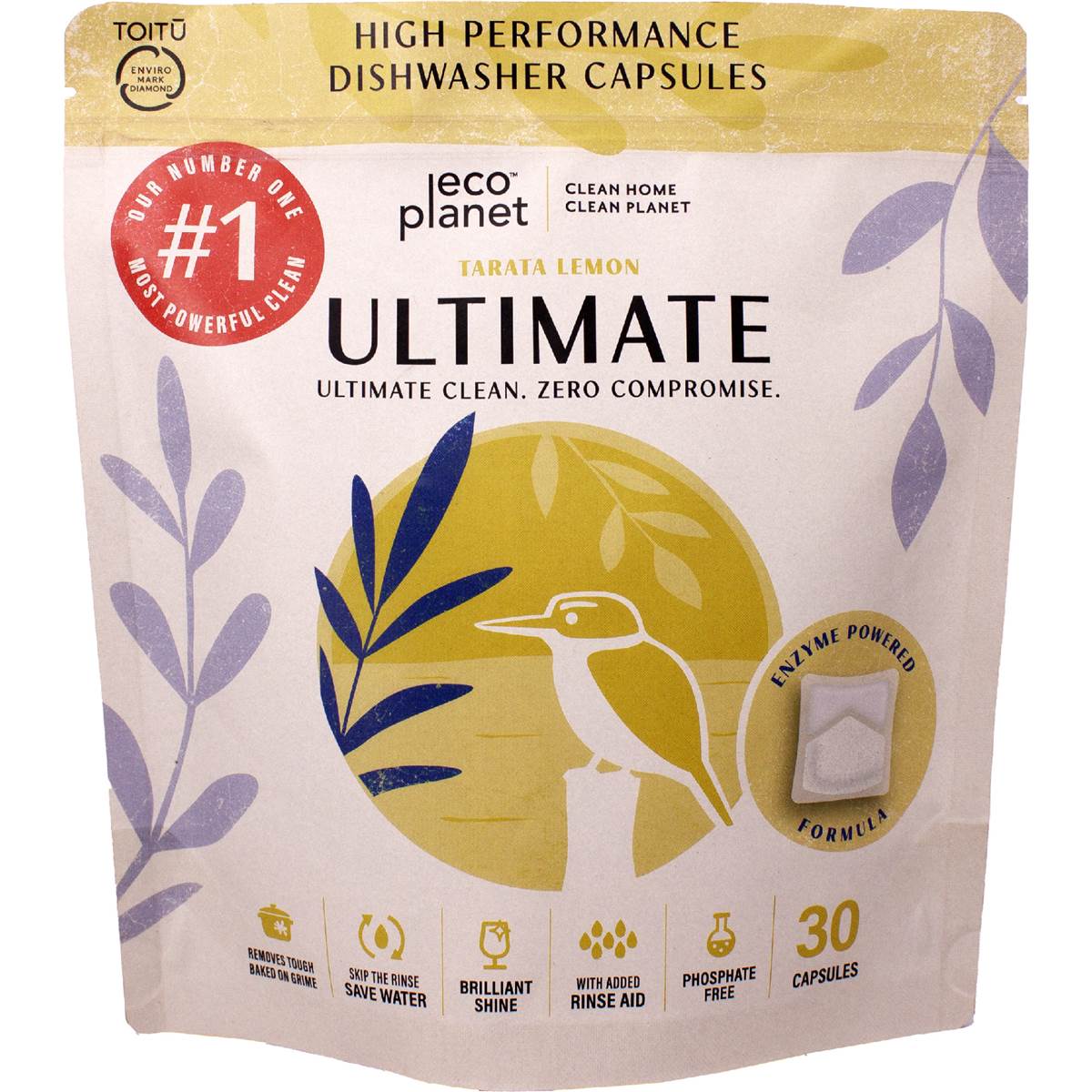 Eco Planet Ultimate Dishwasher Capsules Lemon 30 pack