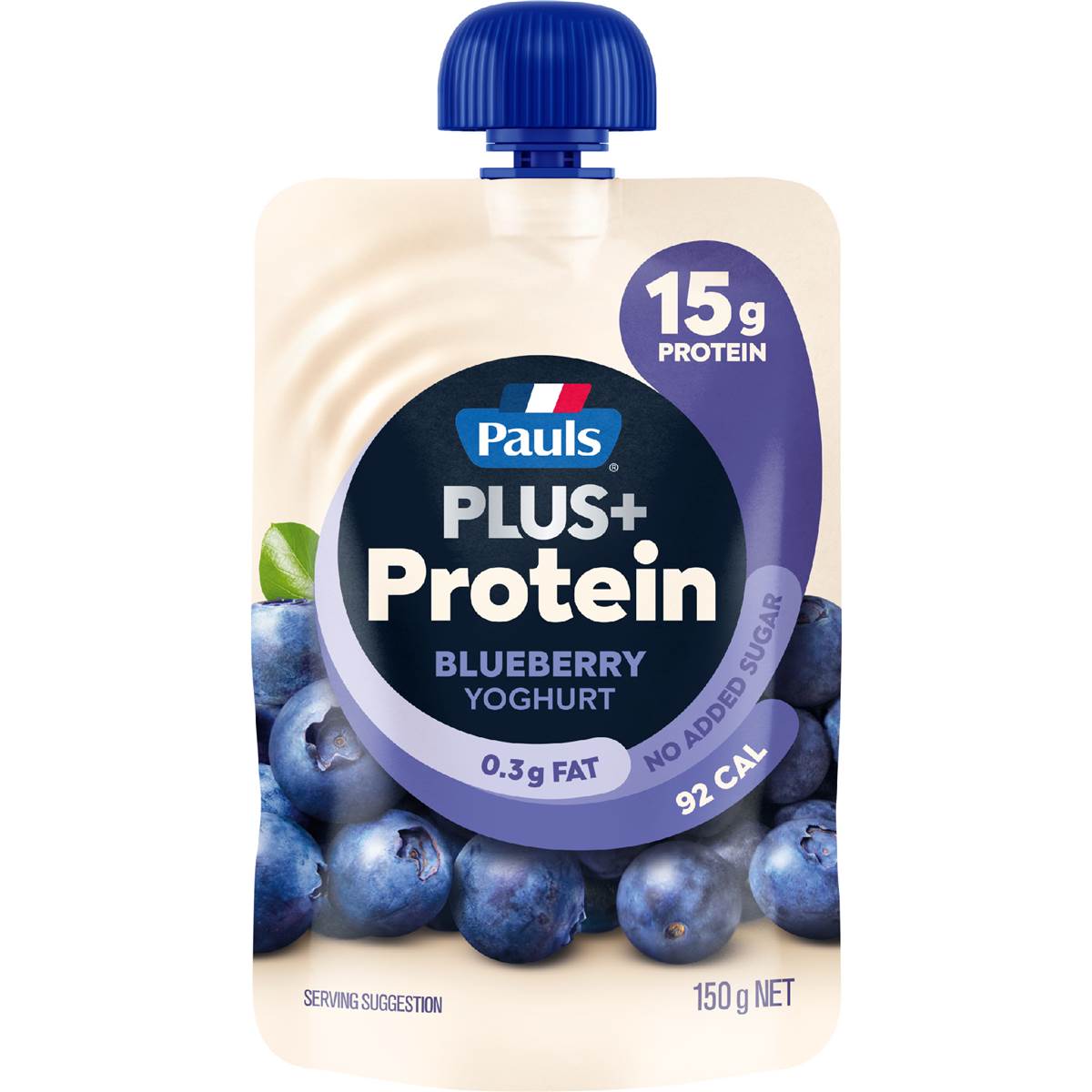 Pauls Plus Protein Yoghurt Pouch Blueberry 150g