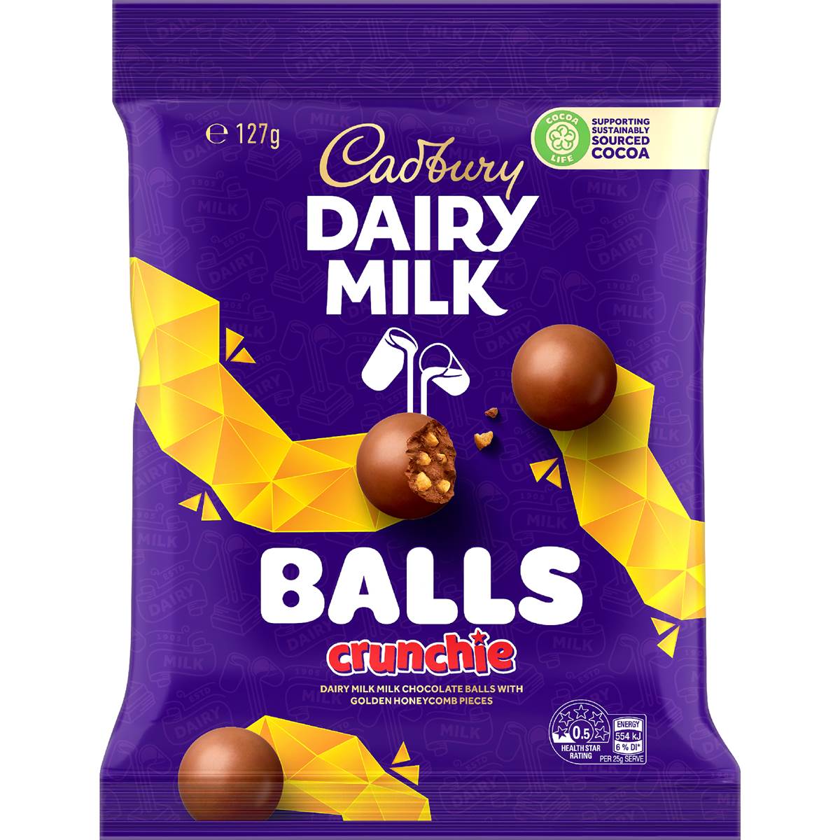 Cadbury Dairy Milk Chocolate Balls Crunchie 127g