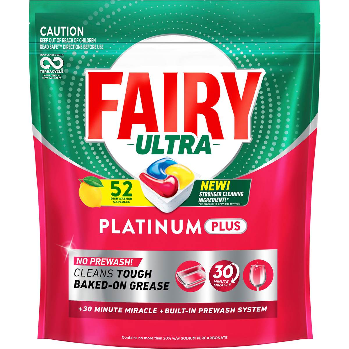 Fairy Ultra Platinum Plus Dishwasher Tablets Lemon 52 pack