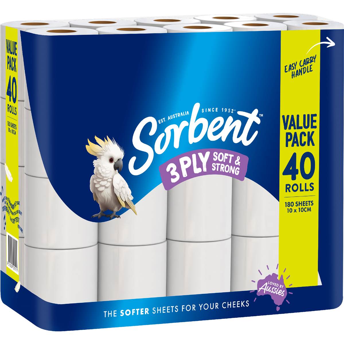 Sorbent 3Ply White Toilet Paper 40 pack