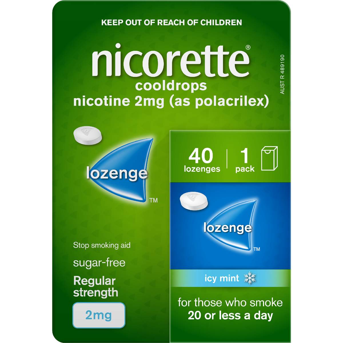 Nicorette Cooldrops Nicotene Lozenges 2mg 40 pack