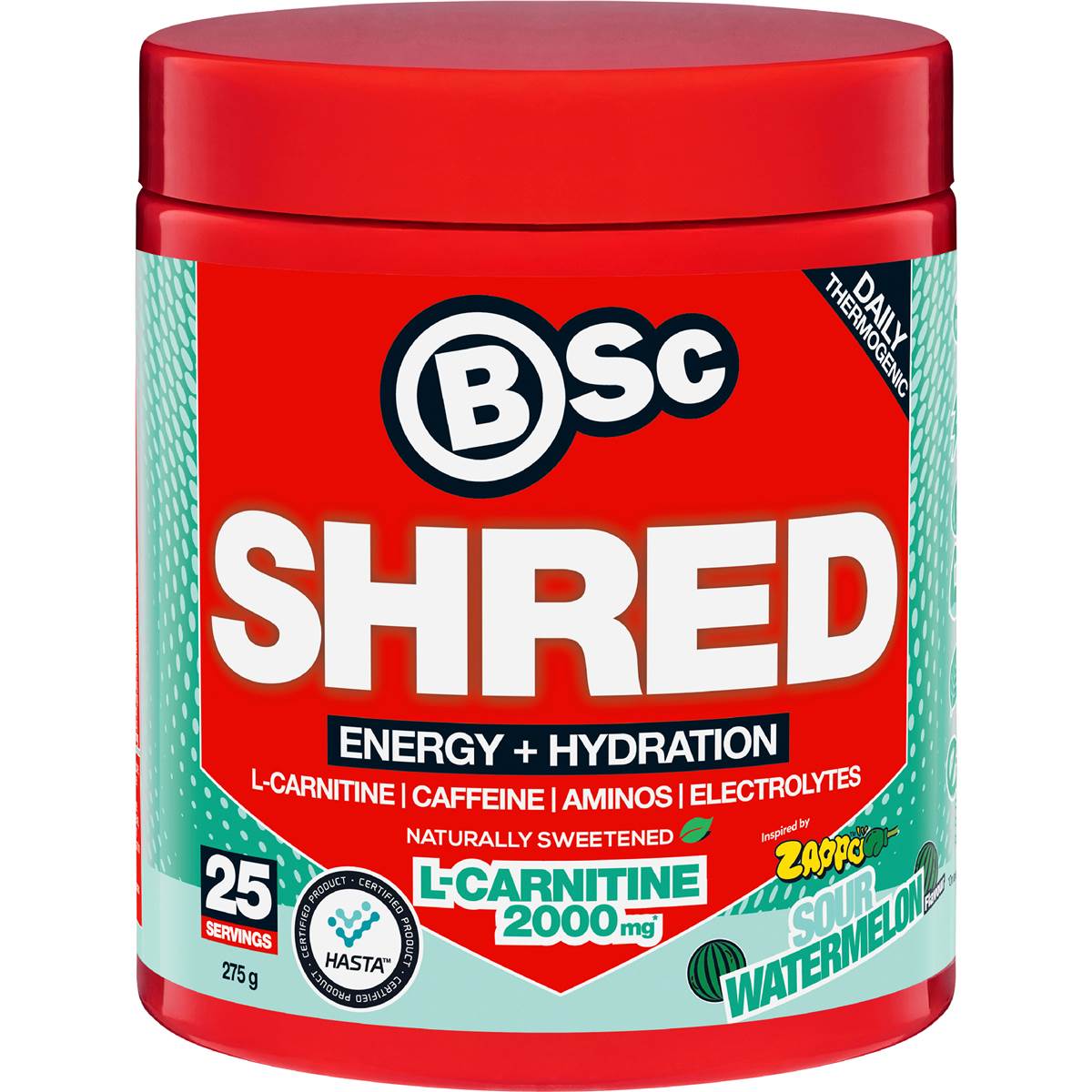 BSc Zappo Shred Energy & Hydration Sour Watermelon 275g