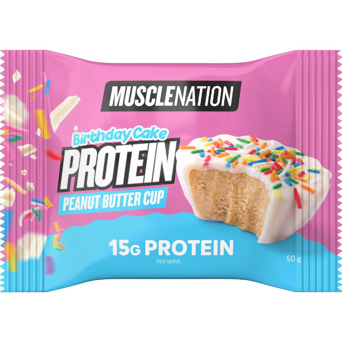 Muscle Nation Birthday Cake Protein Peanut Butter Cup