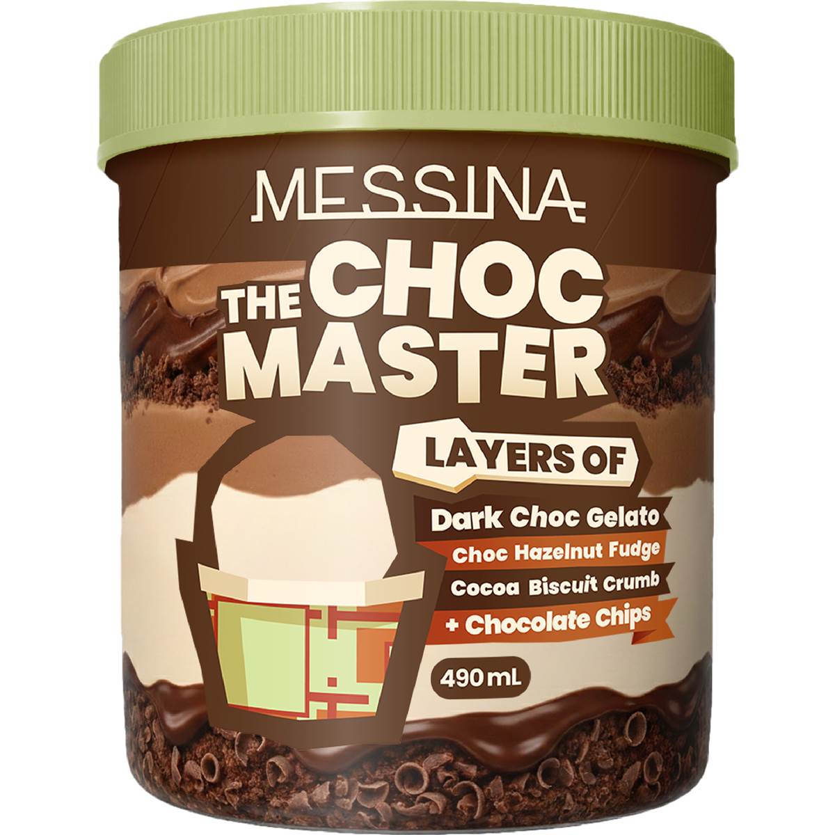 Messina The Choc Master Layered Gelato 490mL