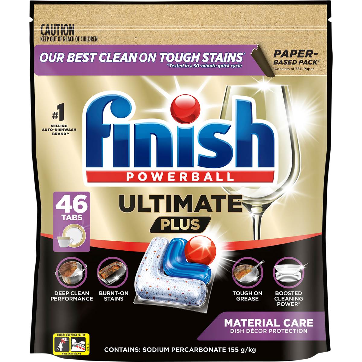 Finish Ultimate Plus Material Care Dishwashing Tablets 46 pack