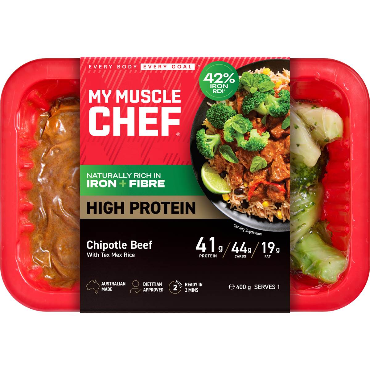 My Muscle Chef Chipotle Beef & Tex Mex Rice 400g