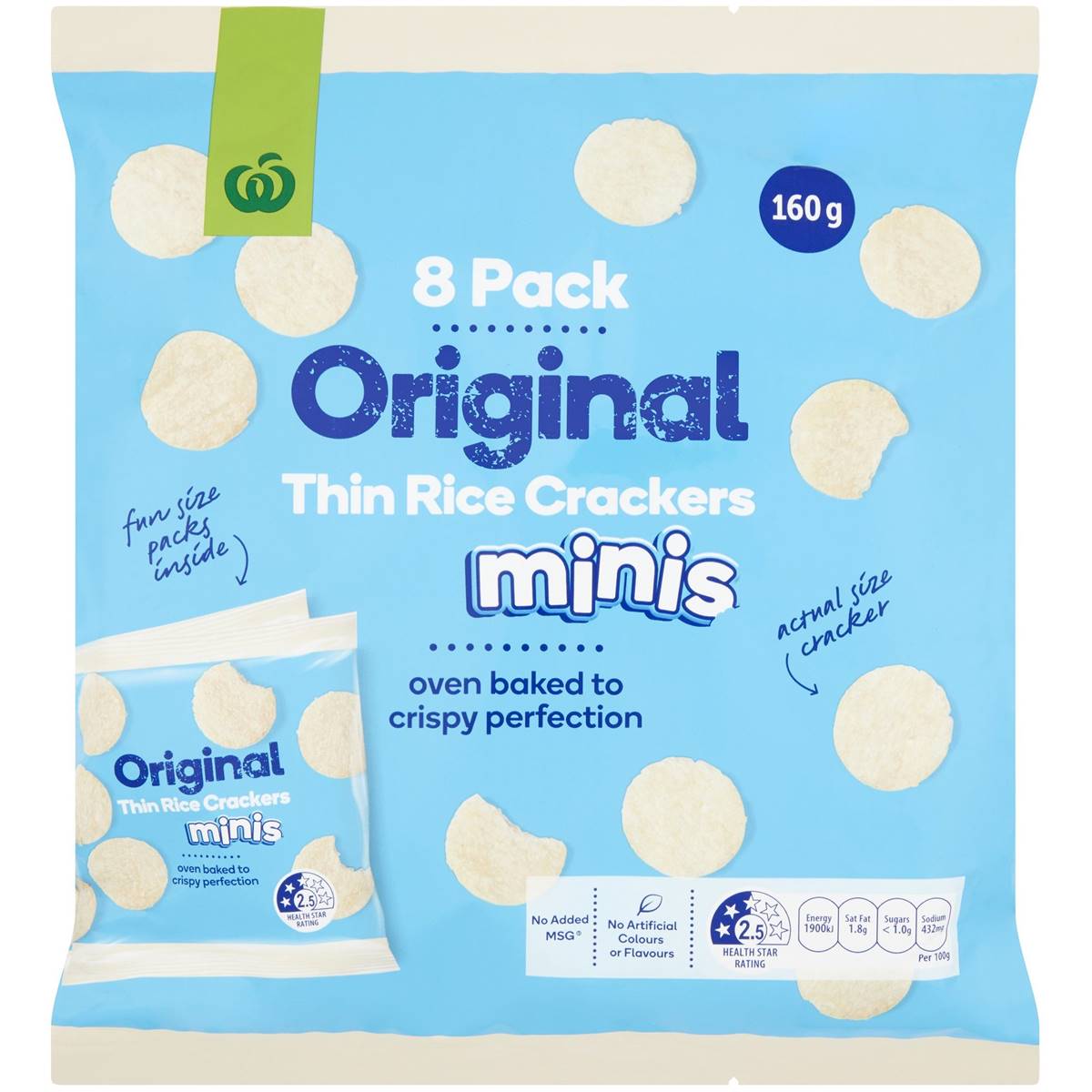 Woolworths Mini Rice Crackers Original 8 Pack Woolworths
