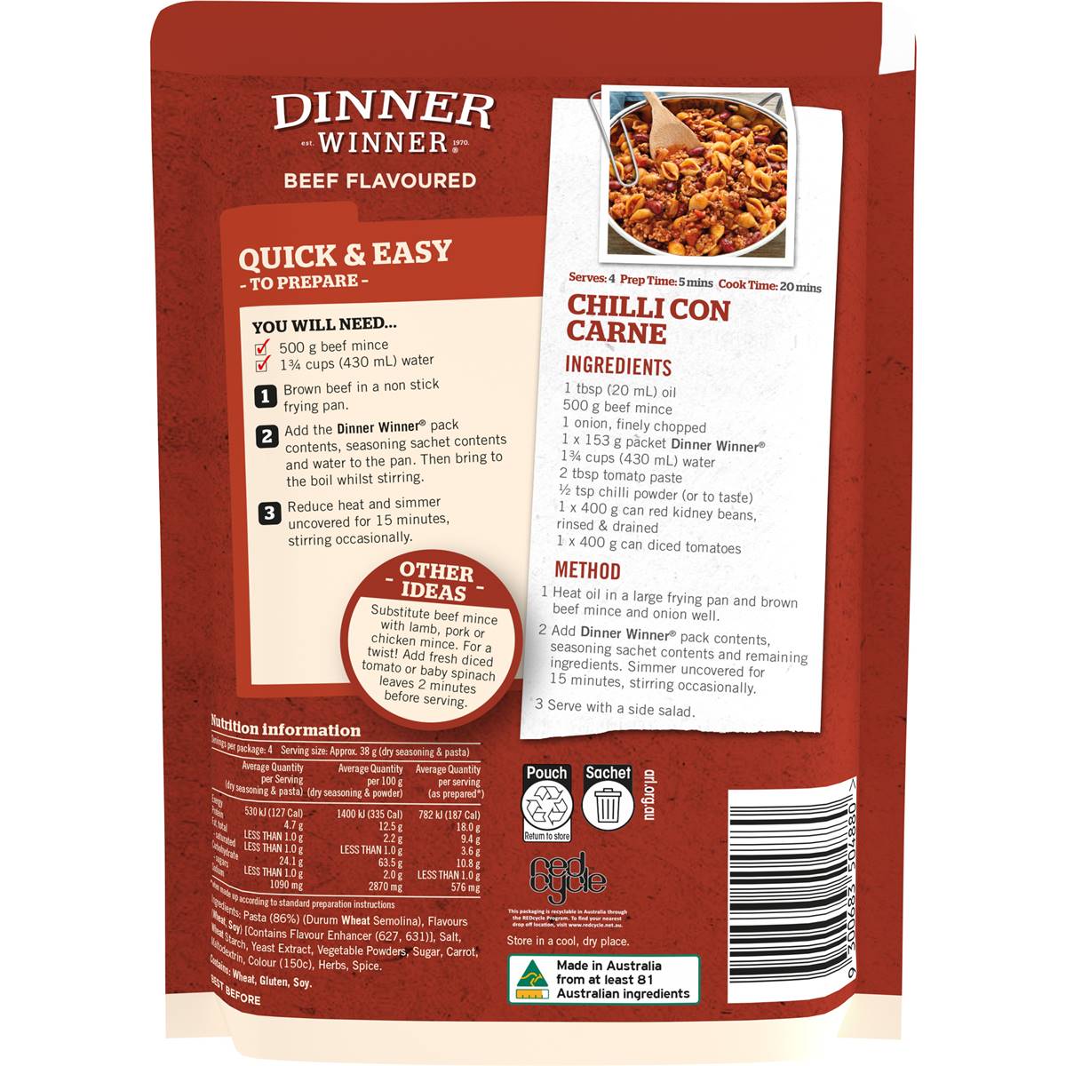 Dinner Winner Pasta Beef