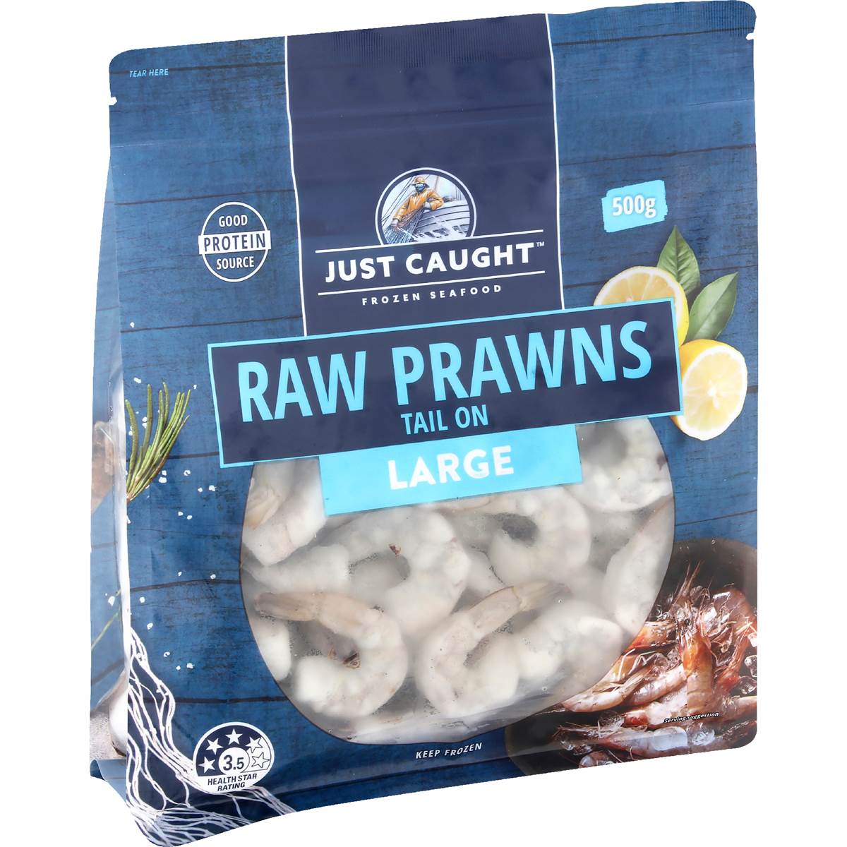 Just Caught Raw Prawn Tail On Large 500g