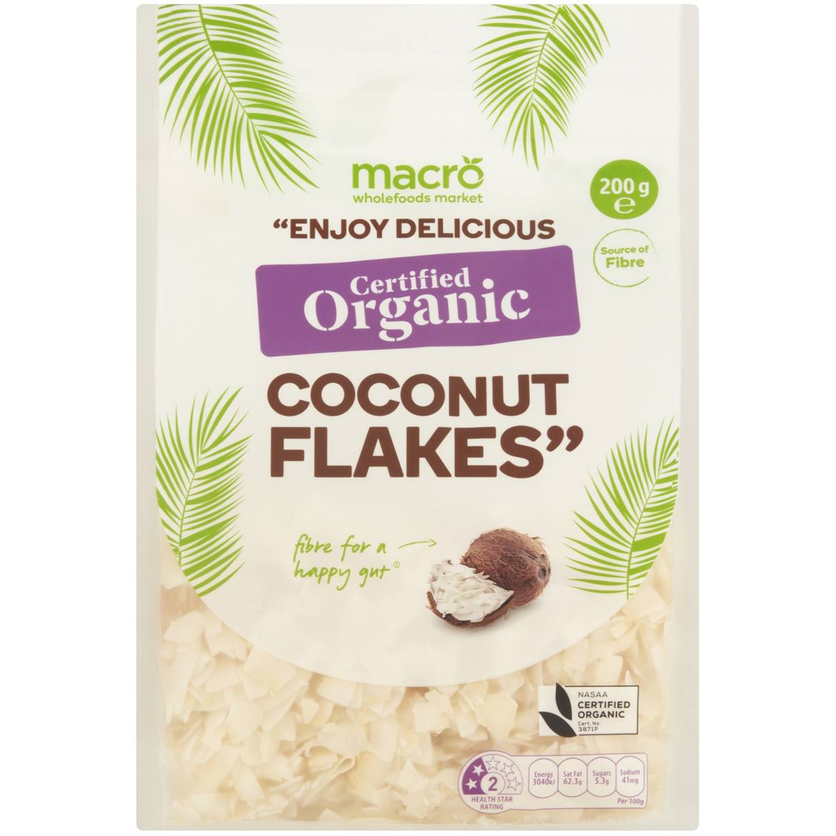 Macro Organic Coconut Flakes 200g Woolworths