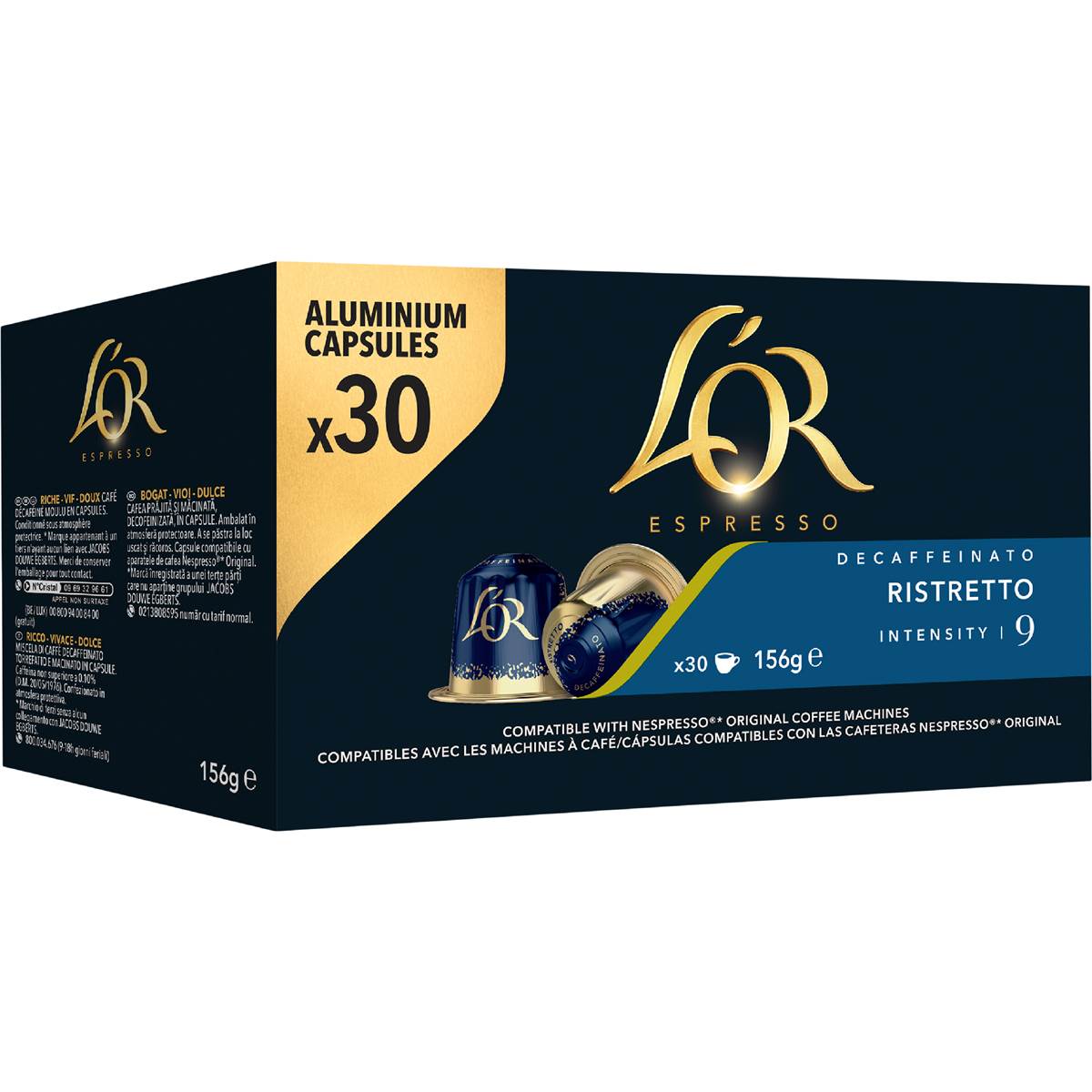 L'Or Ristretto Decaf Intensity 9 Coffee Pods 30 pack