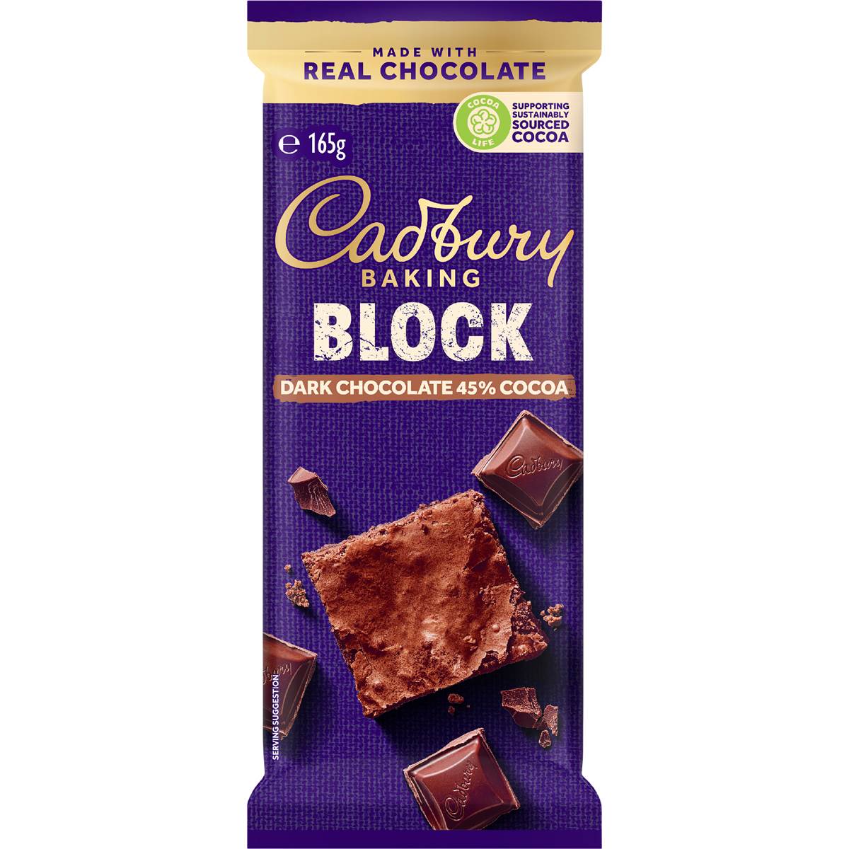 Cadbury Baking 45% Dark Chocolate Block 165g