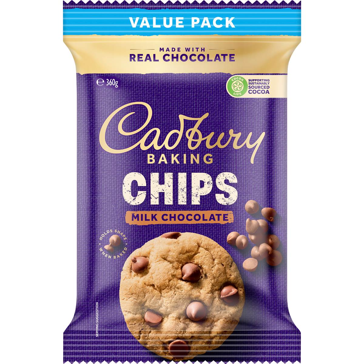 Cadbury Baking Chips Milk Chocolate 360g
