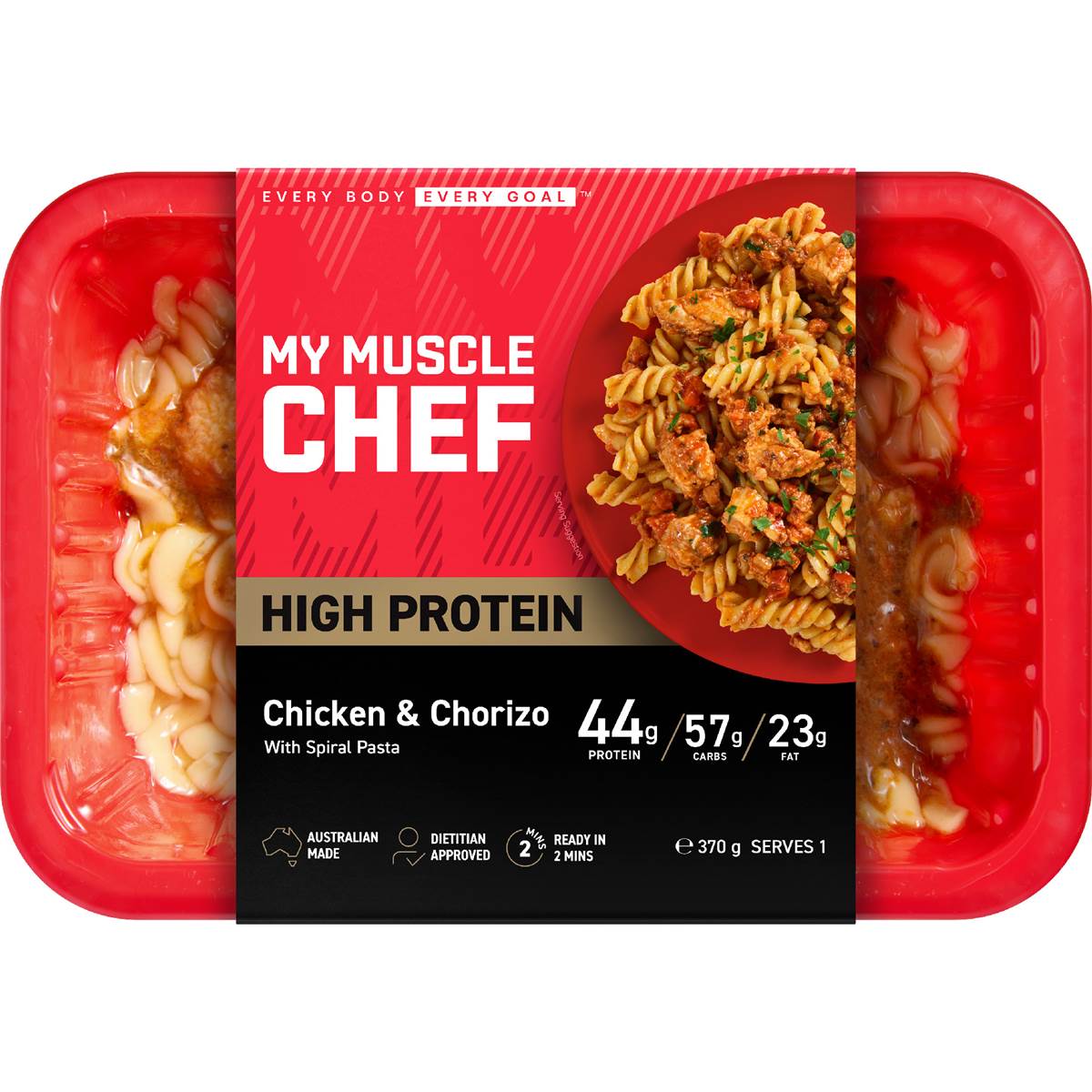 My Muscle Chef Chicken & Chorizo Spiral Pasta 370g