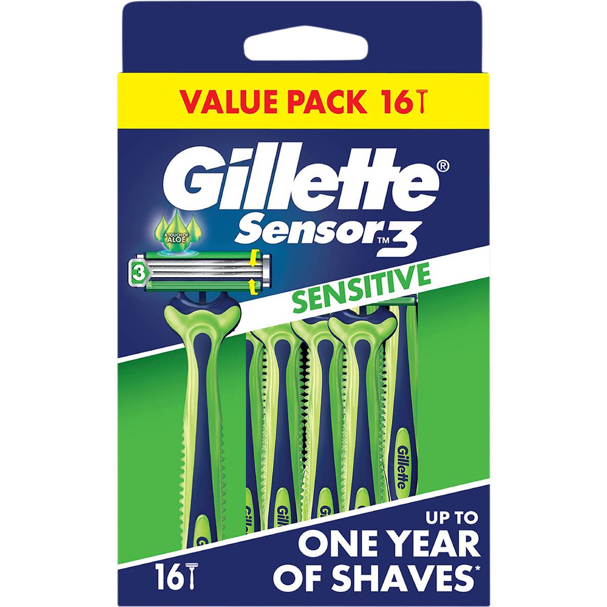 Gillette Sensor 3 Sensitive Disposal Razors 16 pack