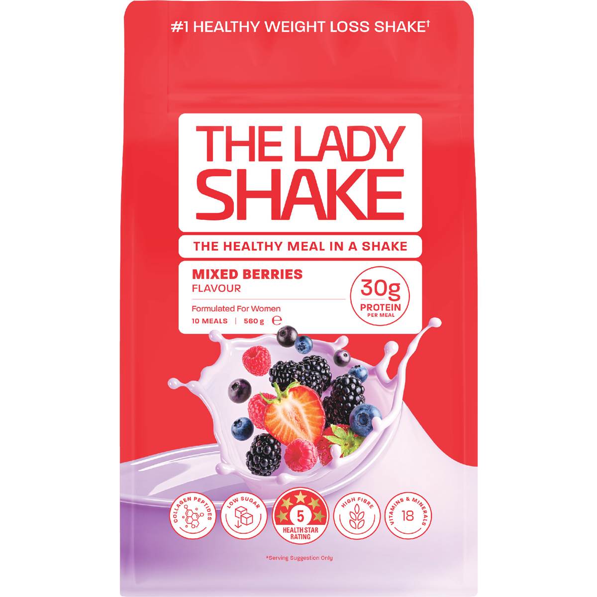 The Lady Shake Mixed Berry Powder 560g
