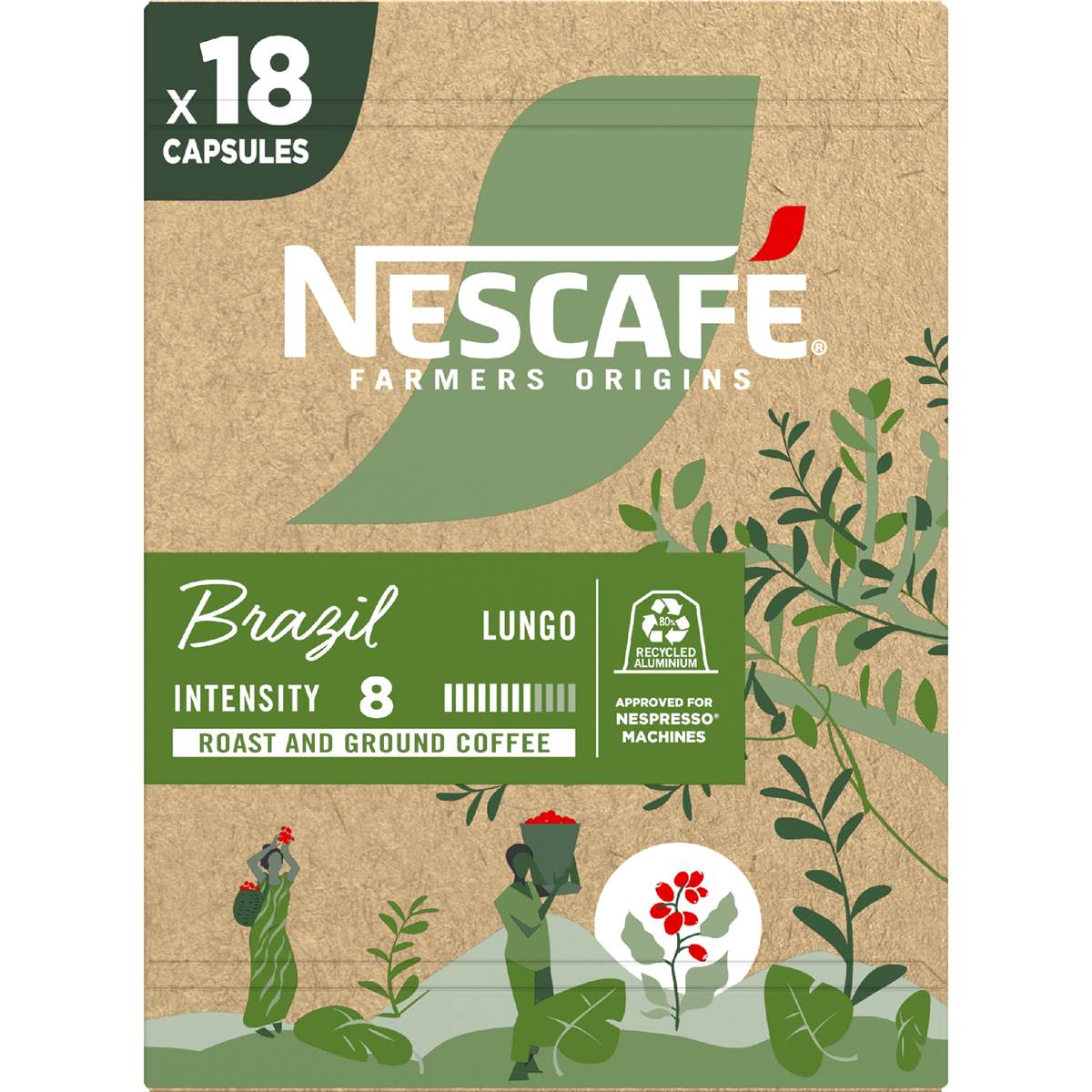 Nescafe Farmers Origin Brazil Coffee Pods 18 pack
