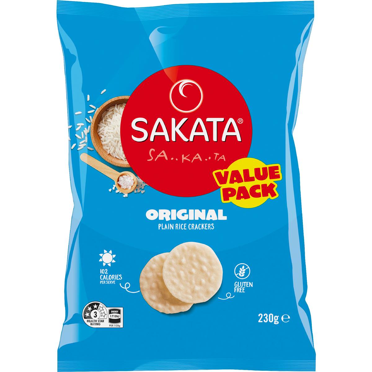Sakata Plain Rice Crackers 230g