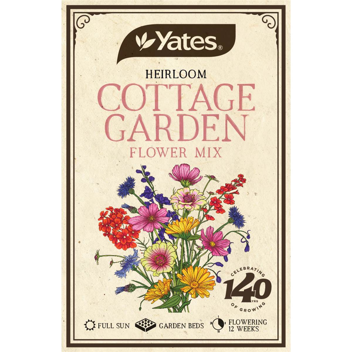 Yates Heirloom Cottage Garden Flower Seed Mix each
