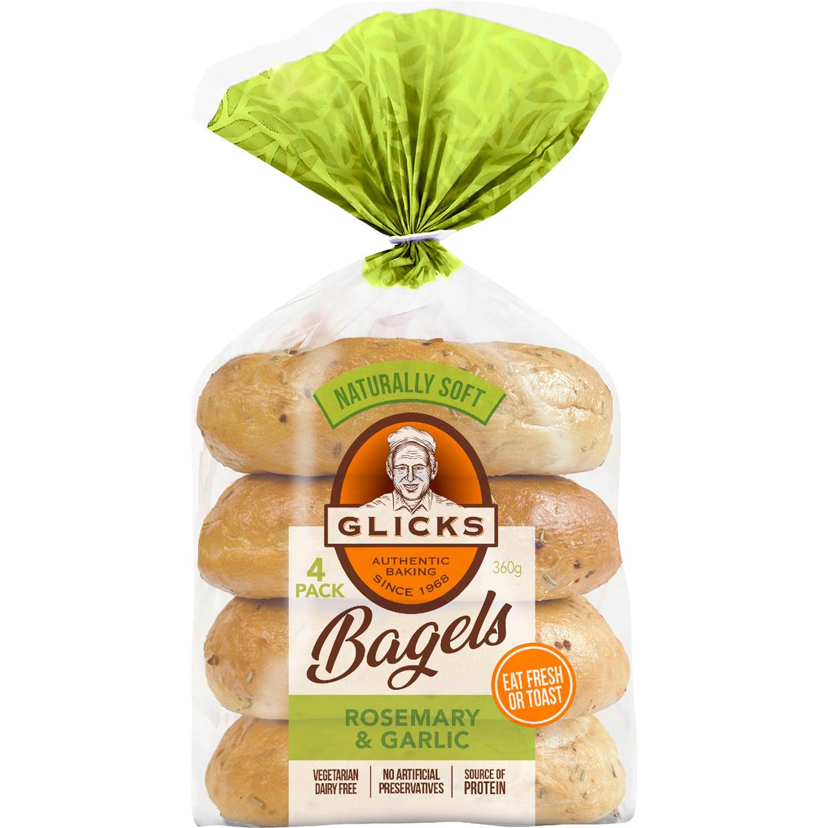 Glicks Rosemary & Garlic Bagels 4 pack