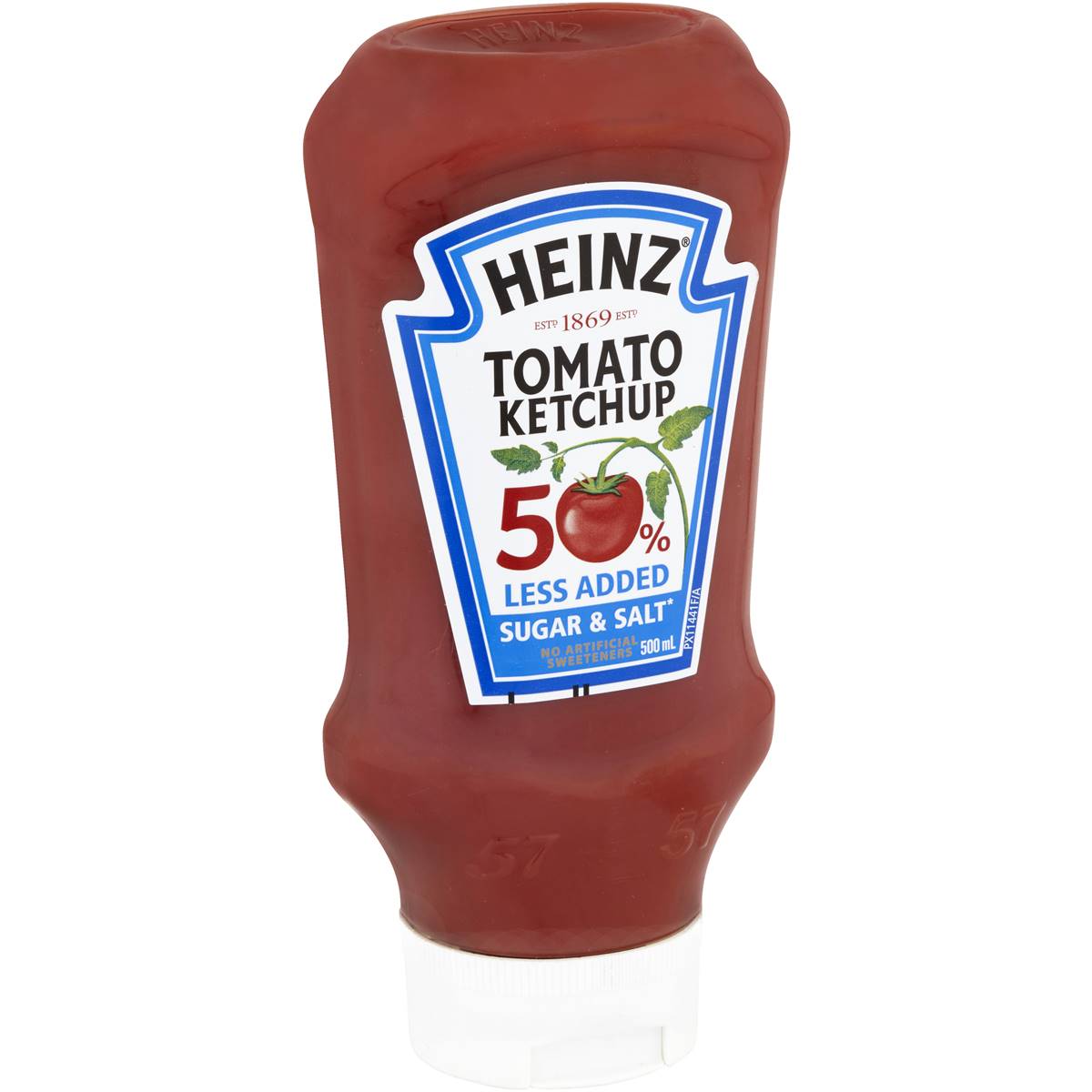 Heinz Ketchup Tomato Sauce 50% Less Added Sugar & Salt 500ml | Woolworths