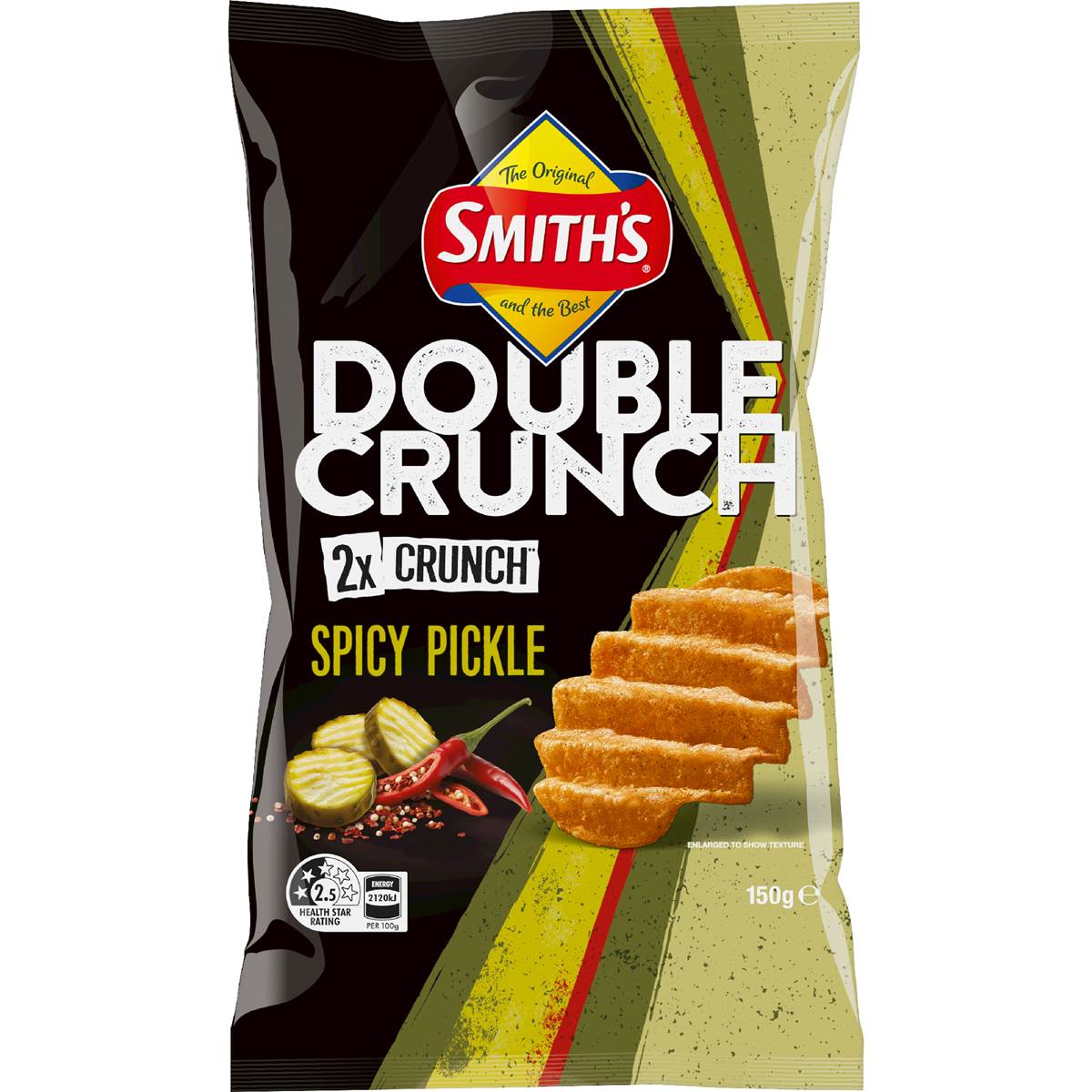 Smith's Double Crunch Potato Chips Spicy Pickle 150g