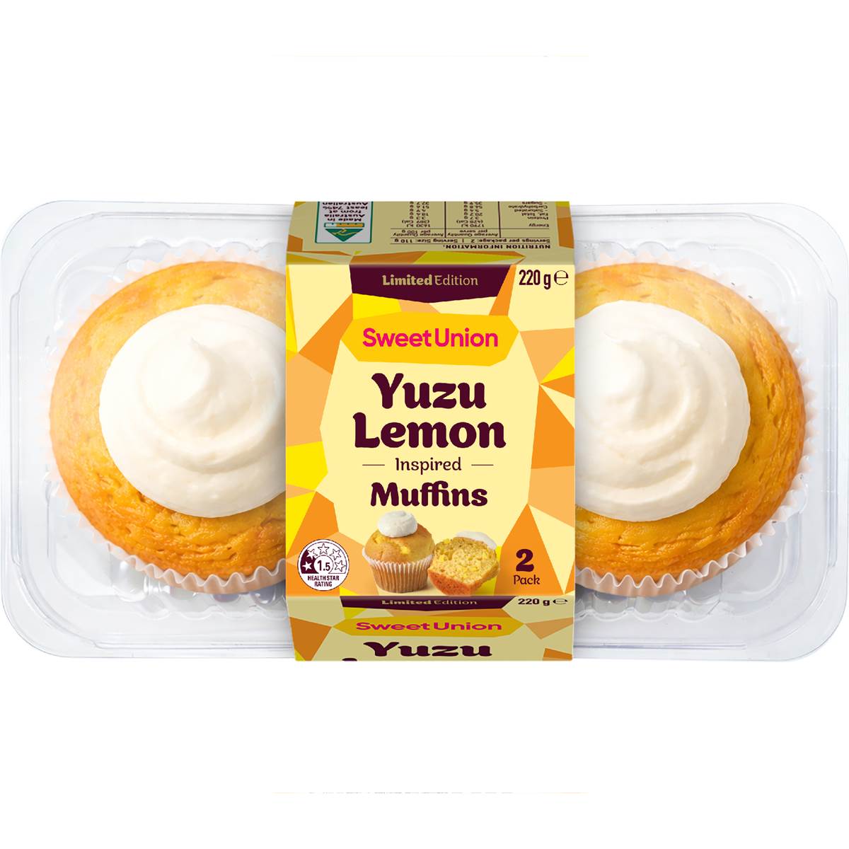Sweet Union Yuzu Lemon Inspired Muffins 220g 2 pack