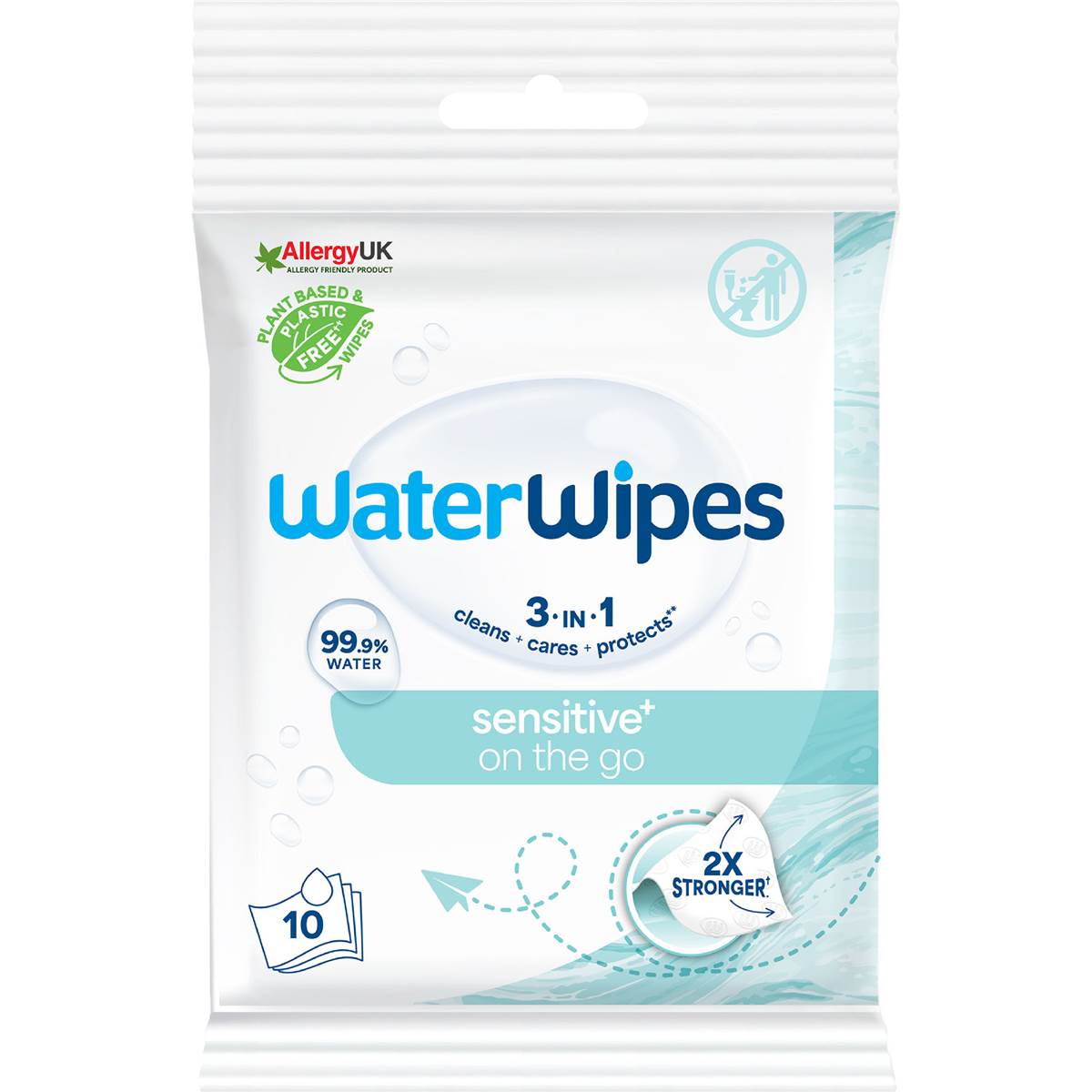 WaterWipes 3 In 1 Sensitive On The Go 10 pack
