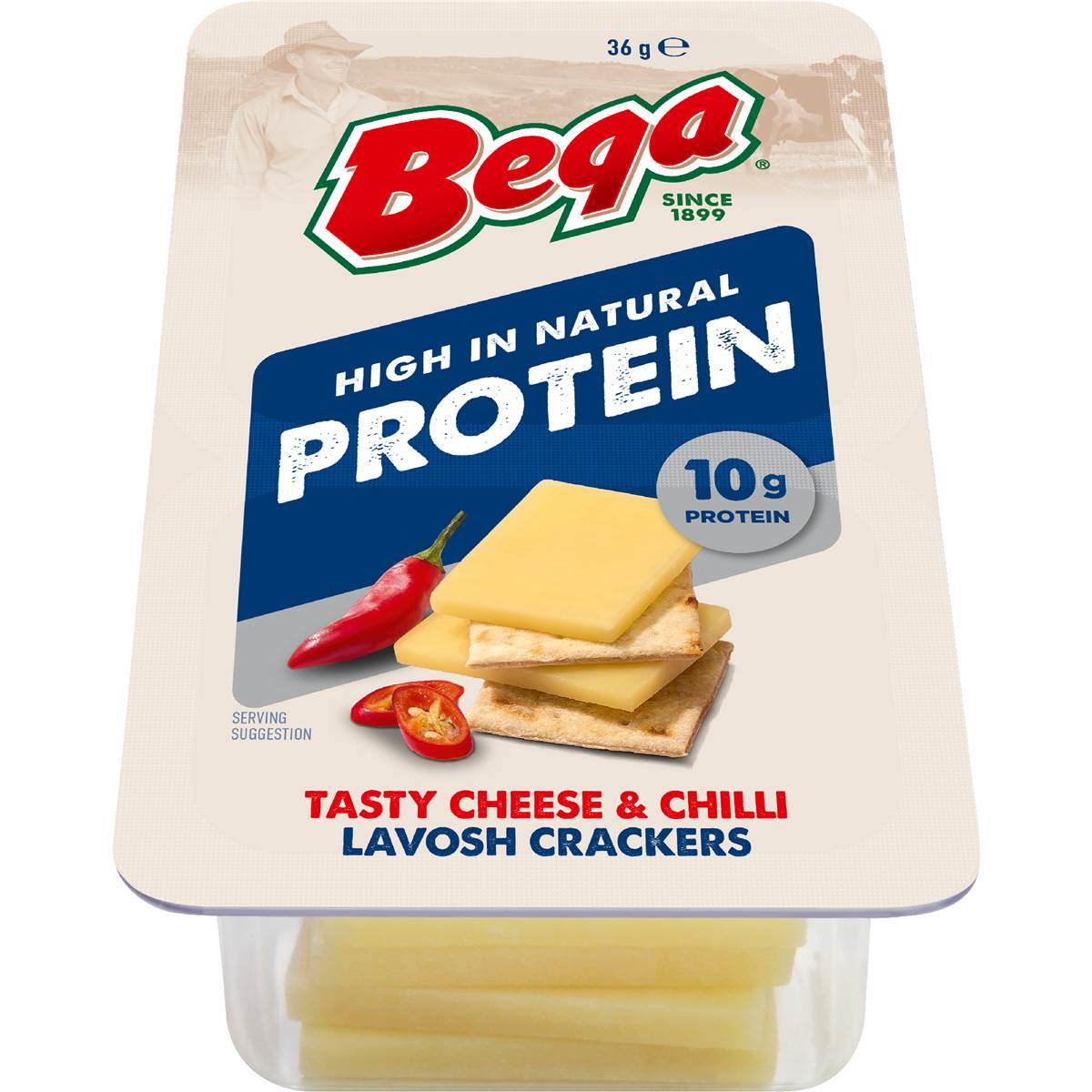 Bega Protein Cheese & Chilli Lavosh Crackers 36g