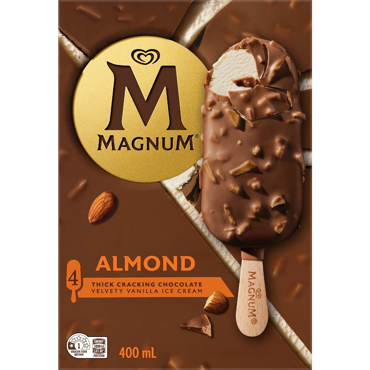 Magnum Almond Ice Cream Sticks 4 pack