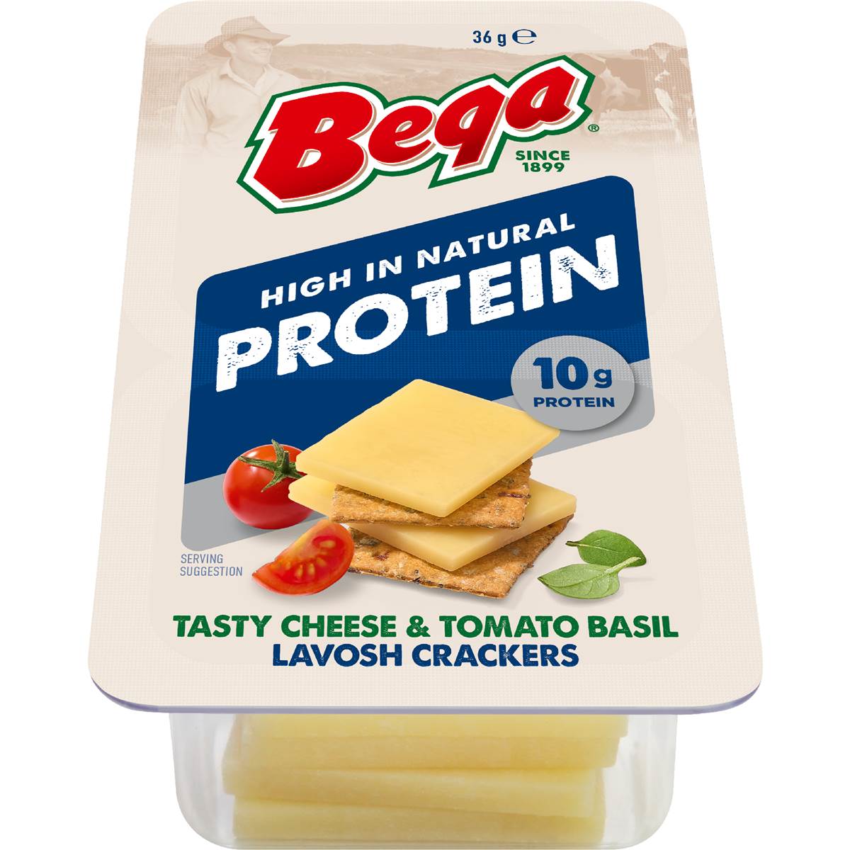 Bega Protein Cheese & Tomato Basil Lavosh Crackers 36g