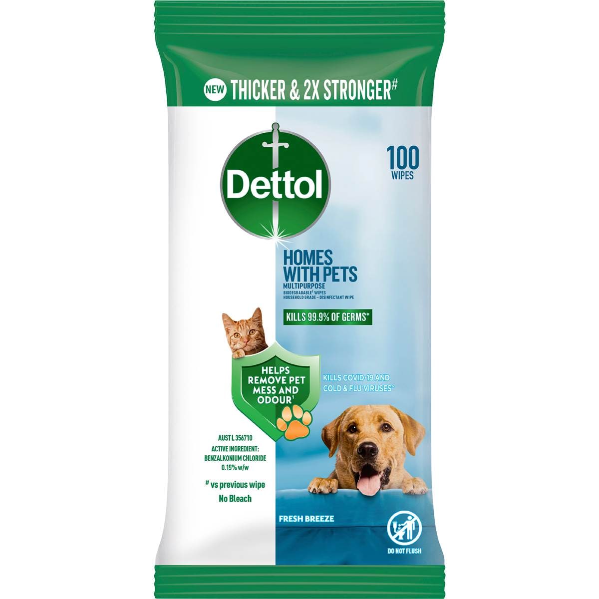 Dettol Homes With Pets Multipurpose Wipes 100 pack