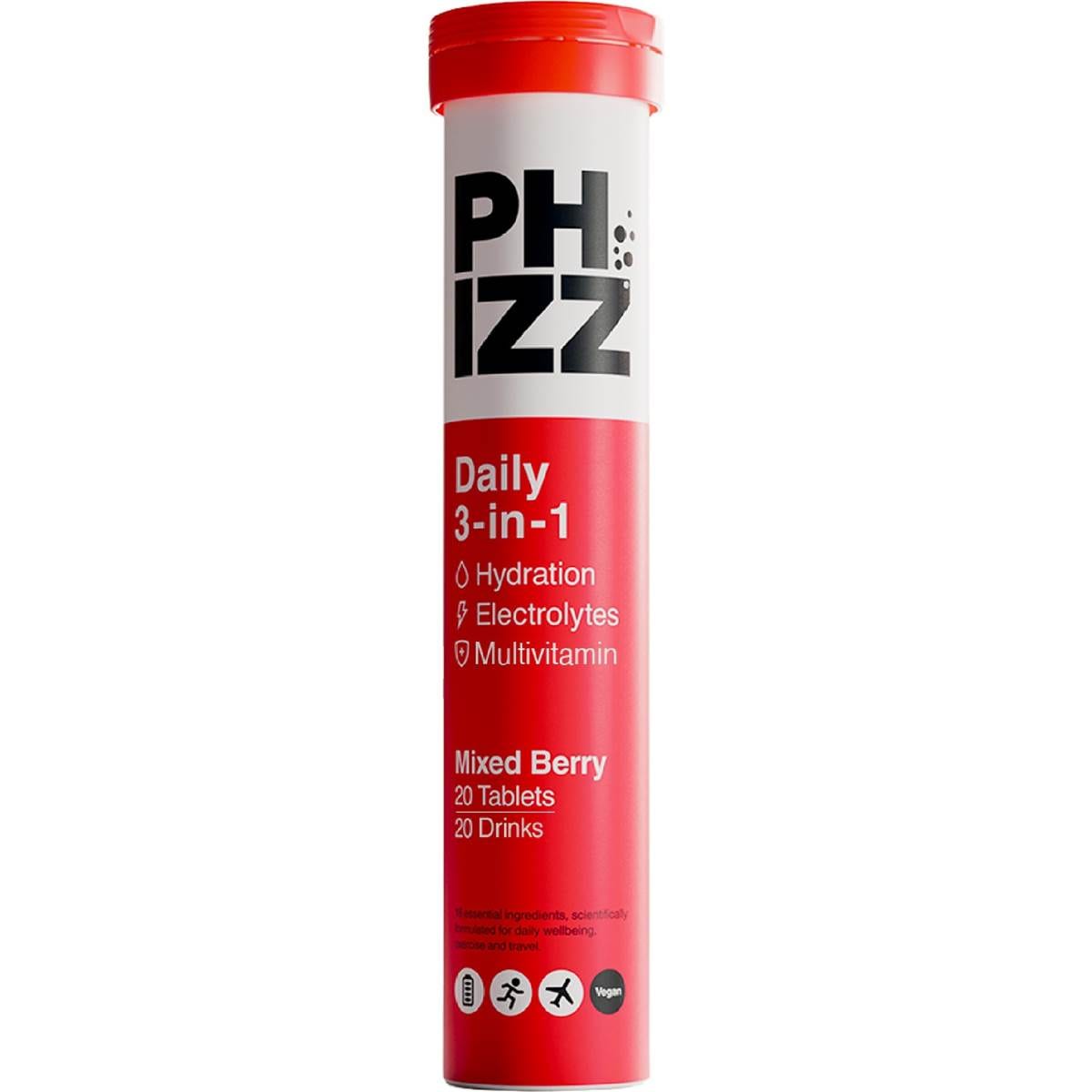 Phizz Daily 3-in-1 Electrolyte Tablets Mixed Berry 20 pack