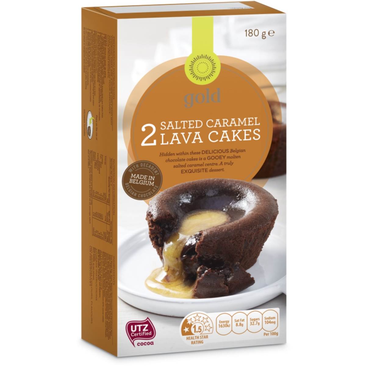 Gold Salted Caramel Lava Cake