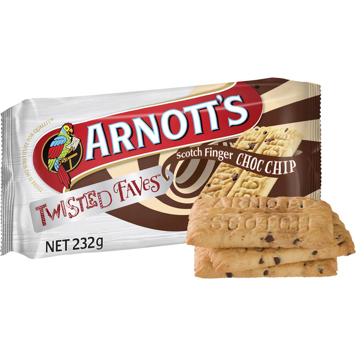 Arnott's Scotch Finger Twisted Faves Biscuits Choc Chip 232g | Woolworths