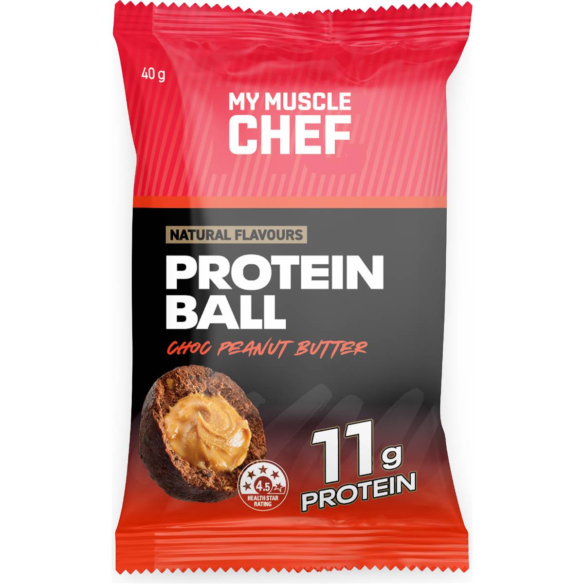 My Muscle Chef Protein Ball Choc Peanut Butter 40g