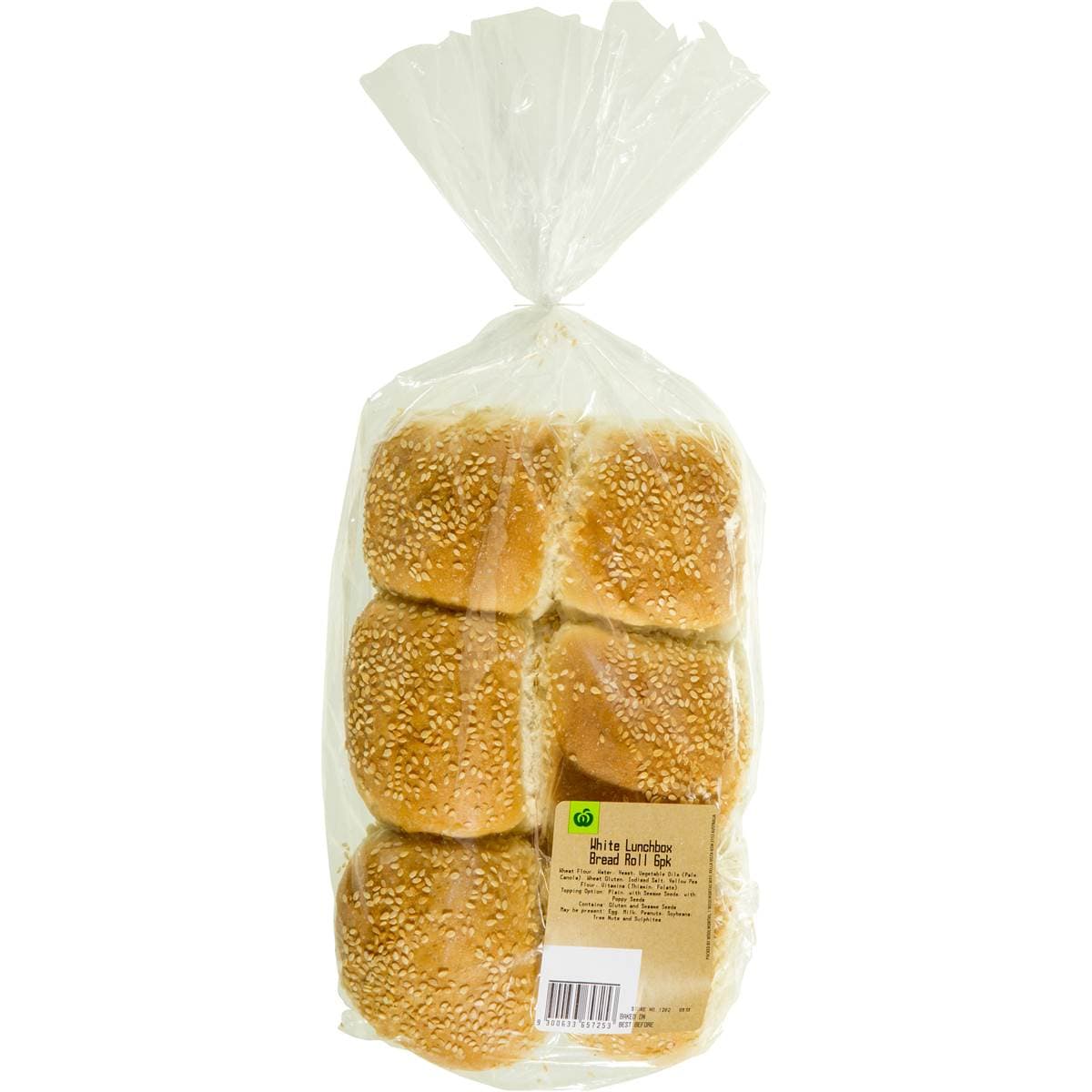 Woolworths Lunchbox Bread Roll White 6 Pack Woolworths