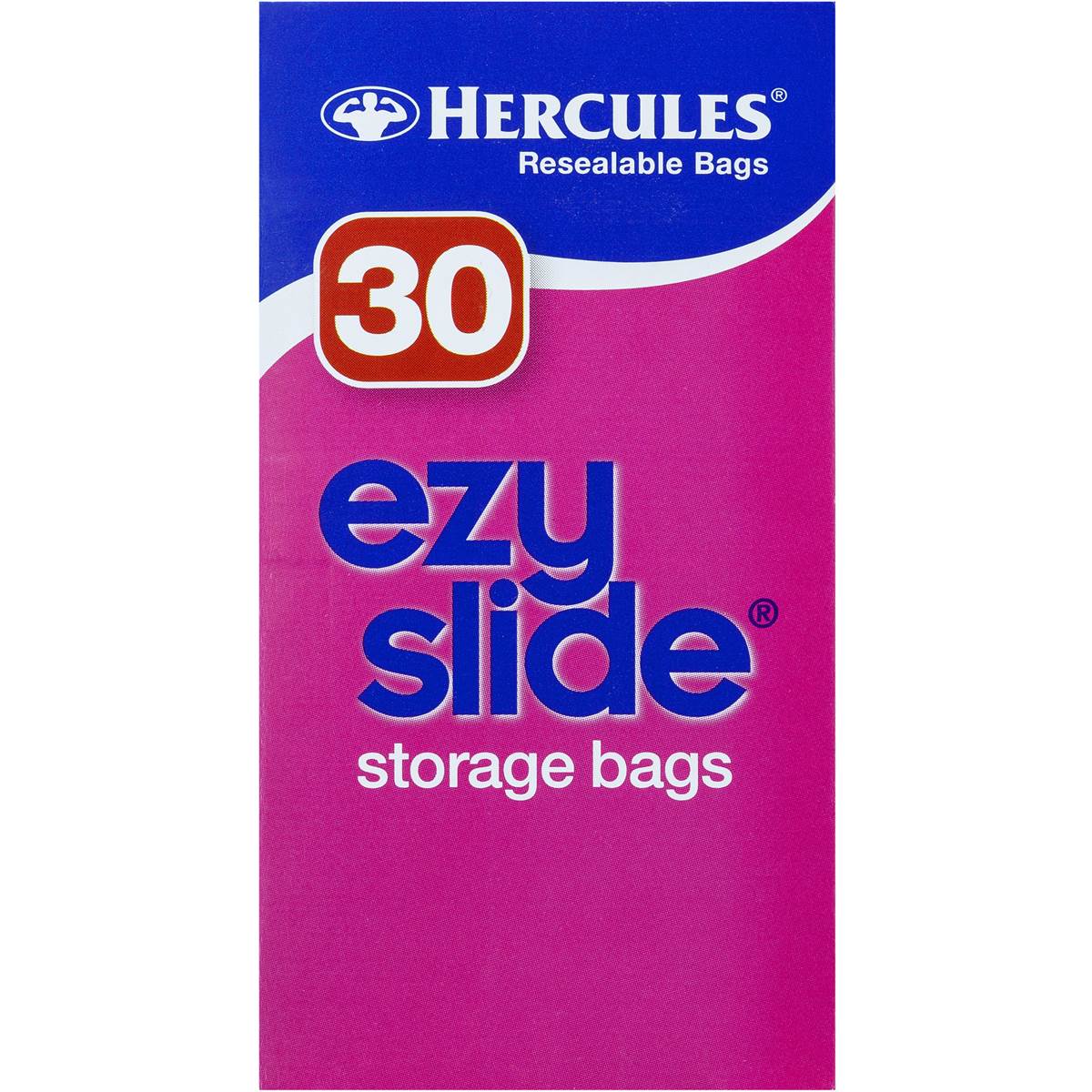 Hercules Ezy Slide Resealable Storage Bags 30 Pack Woolworths