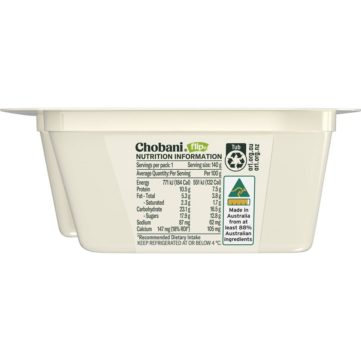 Chobani Flip Greek Yogurt Key Lime Crumble 140g Woolworths