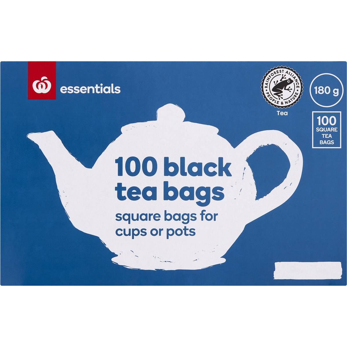 Essentials Black Tea Bags 100 Pack Woolworths