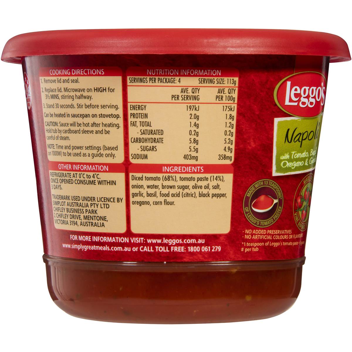 Leggo's Fresh Napoli Sauce 450g | Woolworths