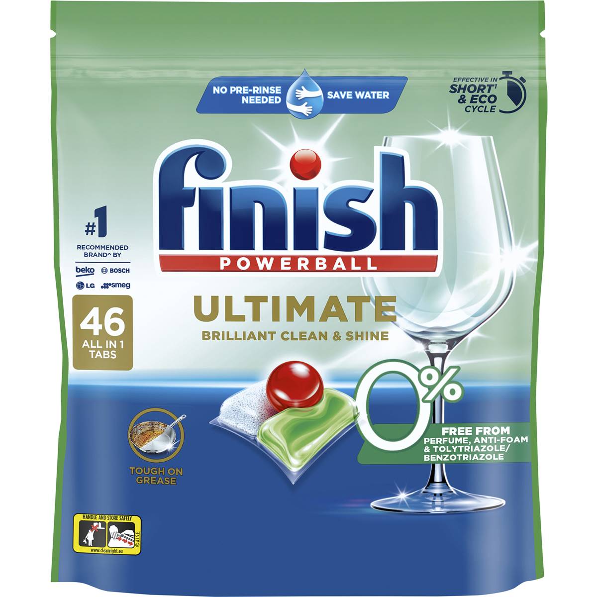 Finish Ultimate 0% Dishwashing Tablets 46 pack