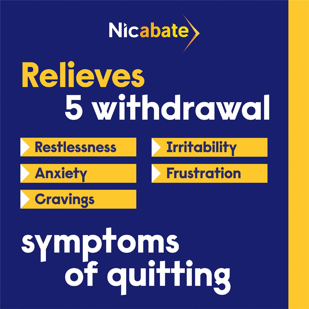 Nicabate Quit Smoking Chewing Gum Regular Strength 2mg Nicotine 30 Pack