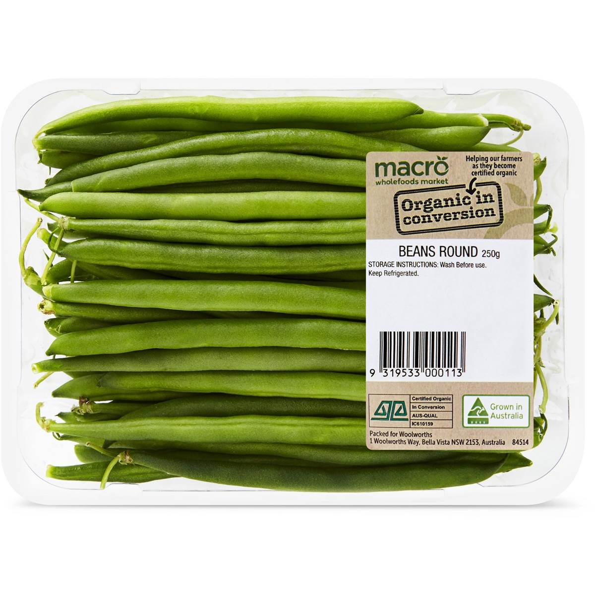 Macro In Conversion To Organic Beans Round Punnet