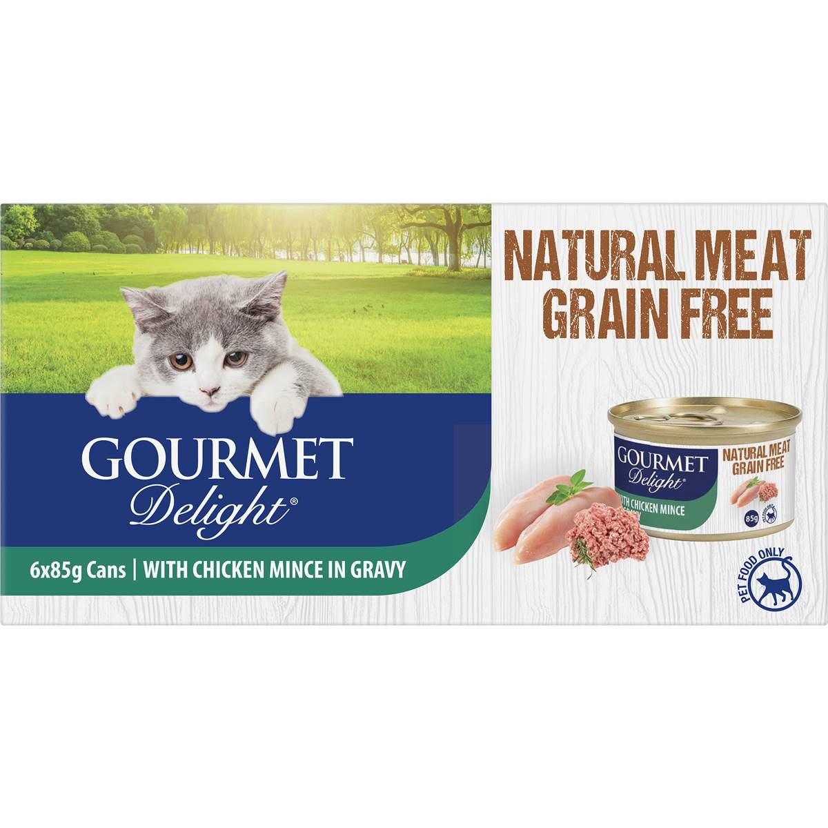 Gourmet Delight Cat Food Chicken Mince In Gravy 6x85g Woolworths