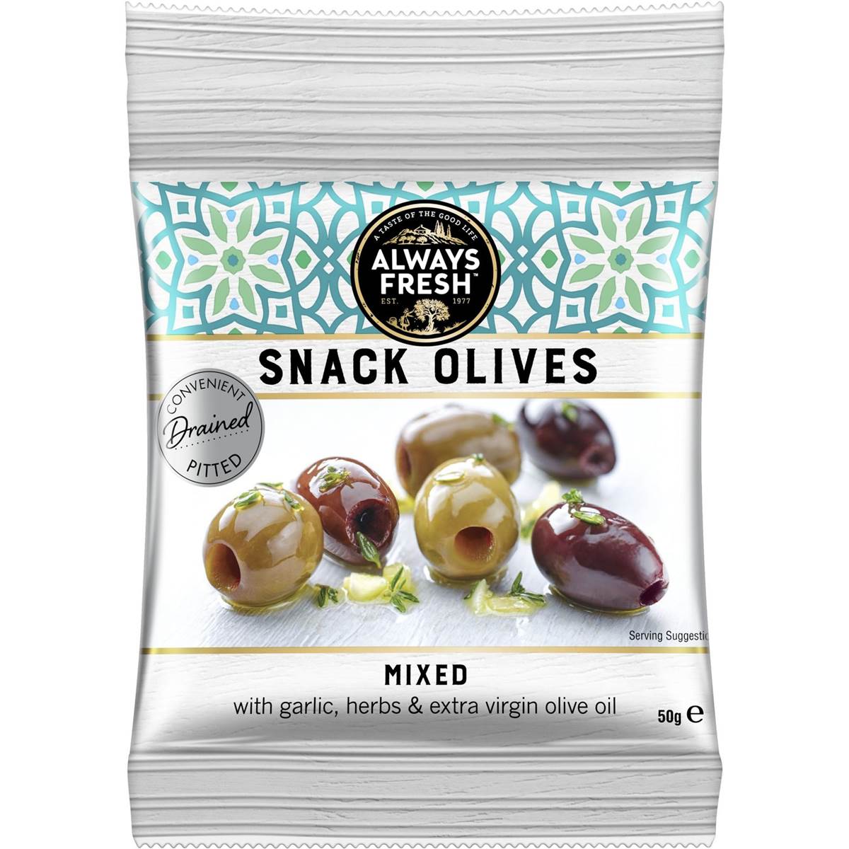 Always Fresh Snack Mixed Olives 50g Woolworths
