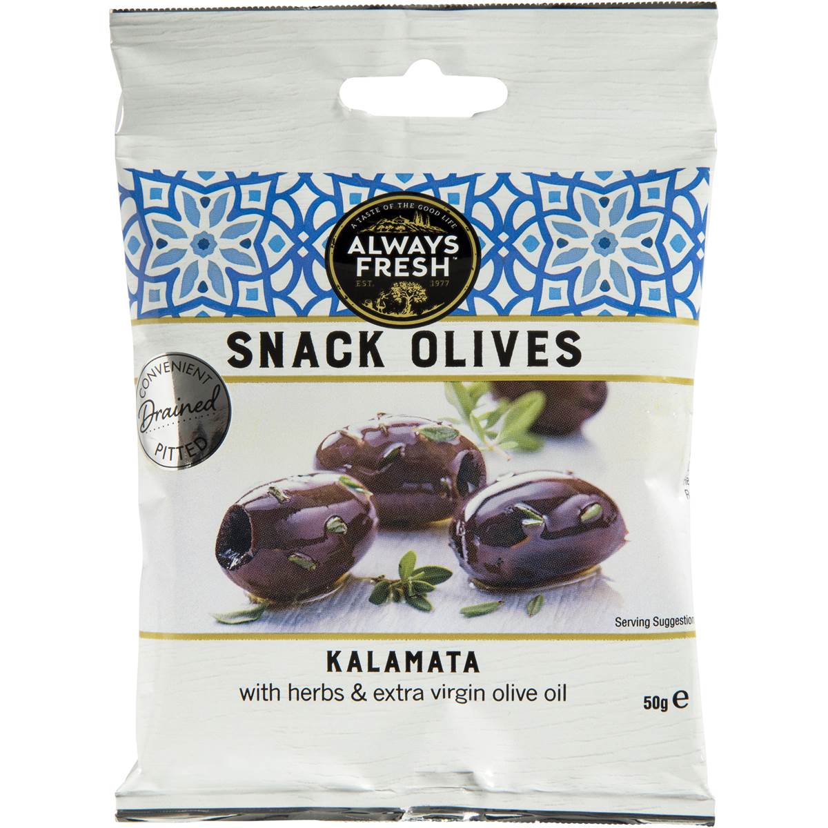 Always Fresh Pitted Kalamata Olives 50g Woolworths