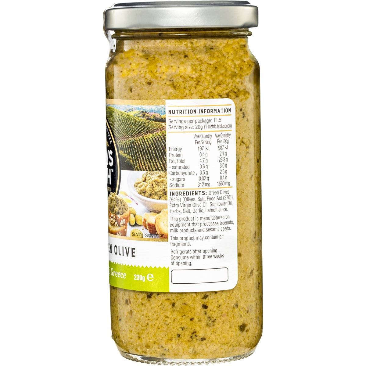 Always Fresh Green Olive Tapenade 230g Woolworths